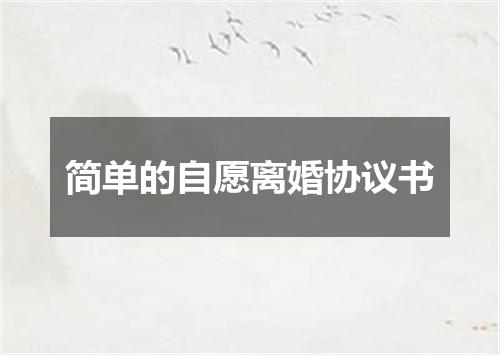 简单的自愿离婚协议书