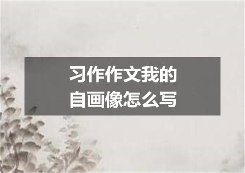 习作作文我的自画像怎么写