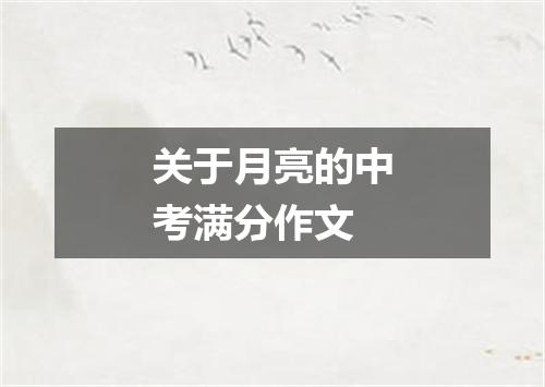 关于月亮的中考满分作文