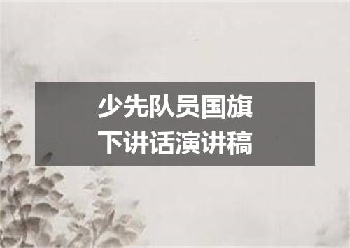 少先队员国旗下讲话演讲稿