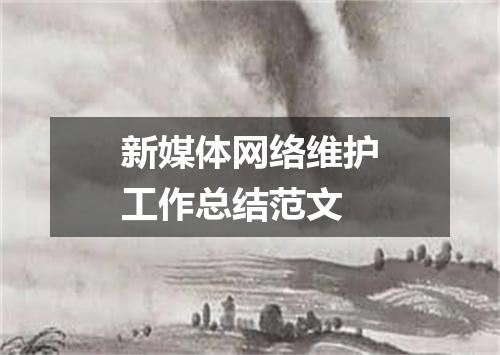 新媒体网络维护工作总结范文