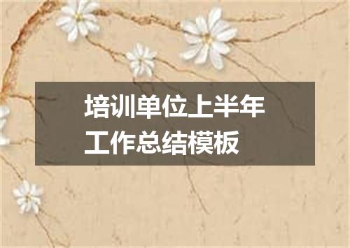 培训单位上半年工作总结模板