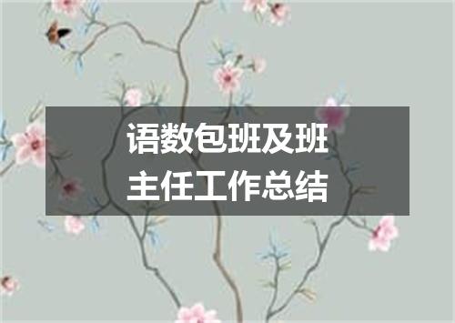 语数包班及班主任工作总结