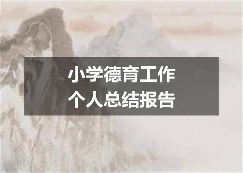 小学德育工作个人总结报告
