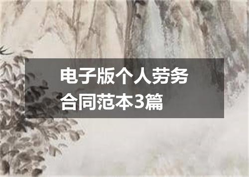 电子版个人劳务合同范本3篇