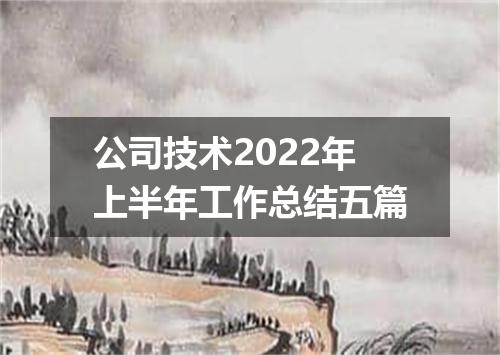 公司技术2022年上半年工作总结五篇