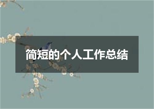 简短的个人工作总结