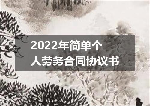 2022年简单个人劳务合同协议书
