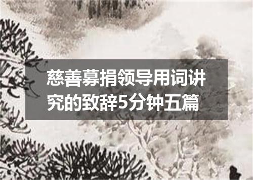 慈善募捐领导用词讲究的致辞5分钟五篇