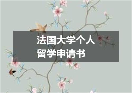 法国大学个人留学申请书