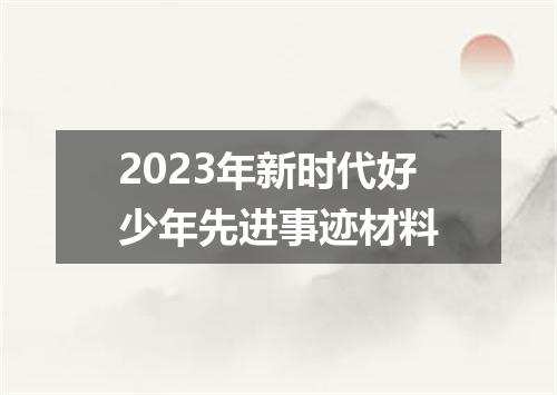 2023年新时代好少年先进事迹材料