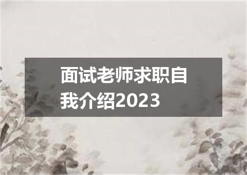 面试老师求职自我介绍2023