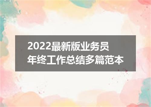 2022最新版业务员年终工作总结多篇范本