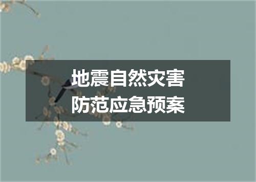 地震自然灾害防范应急预案