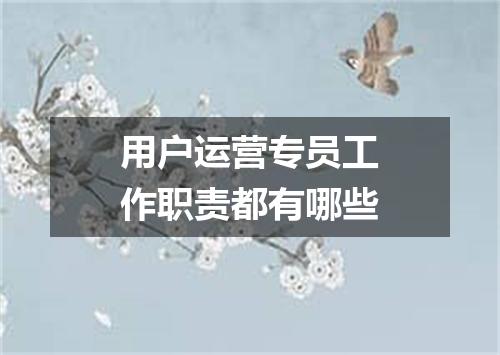 用户运营专员工作职责都有哪些