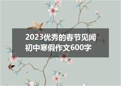 2023优秀的春节见闻初中寒假作文600字