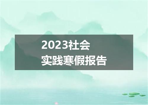 2023社会实践寒假报告