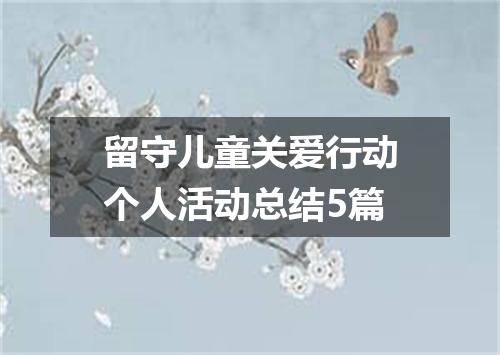 留守儿童关爱行动个人活动总结5篇