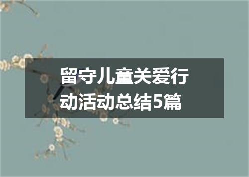 留守儿童关爱行动活动总结5篇