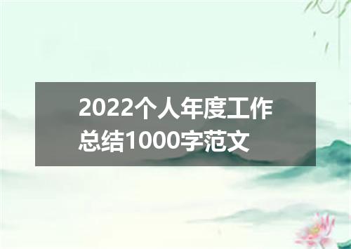 2022个人年度工作总结1000字范文
