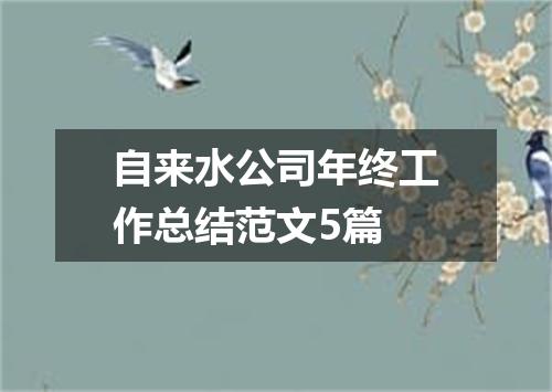 自来水公司年终工作总结范文5篇
