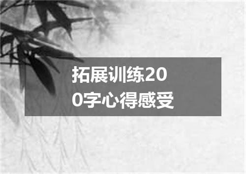 拓展训练200字心得感受