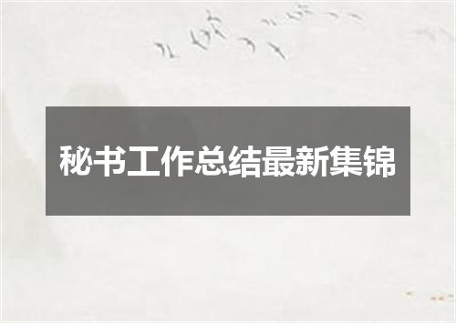 秘书工作总结最新集锦