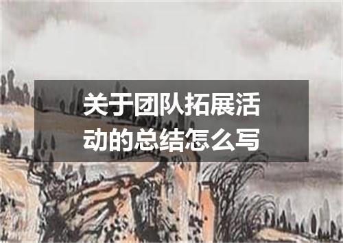 关于团队拓展活动的总结怎么写