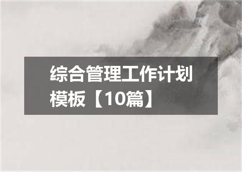 综合管理工作计划模板【10篇】