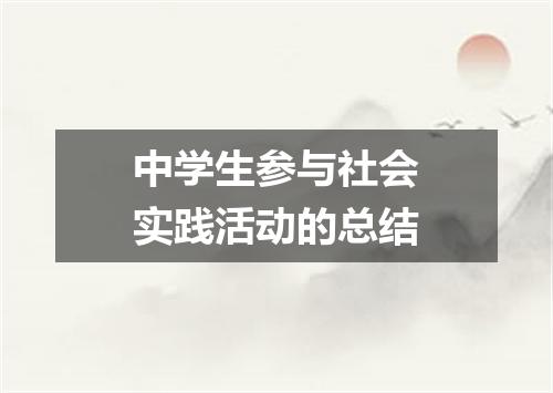 中学生参与社会实践活动的总结