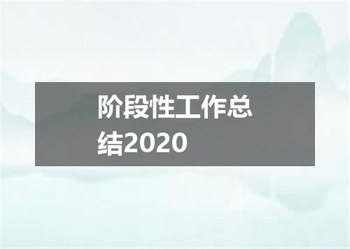 阶段性工作总结2020