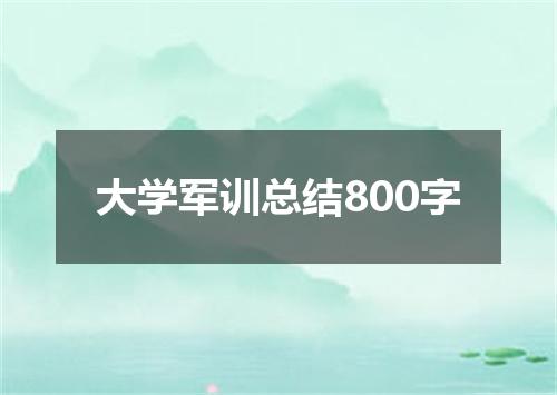 大学军训总结800字