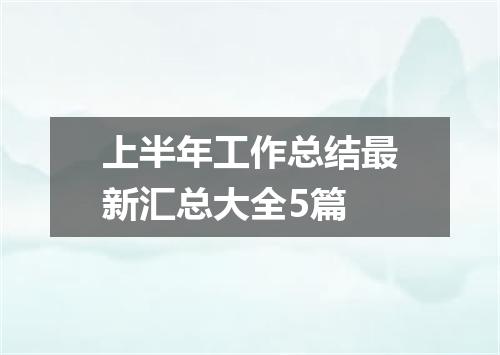 上半年工作总结最新汇总大全5篇