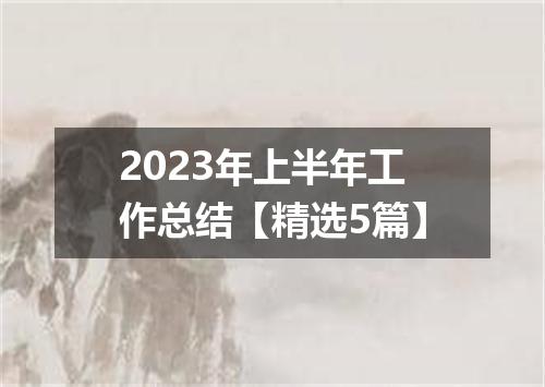 2023年上半年工作总结【精选5篇】