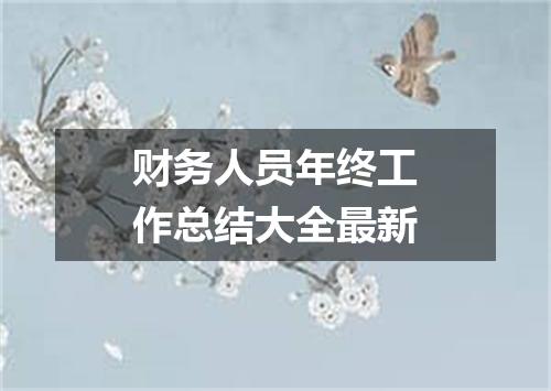财务人员年终工作总结大全最新