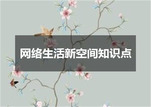 网络生活新空间知识点