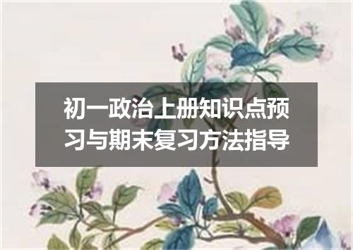 初一政治上册知识点预习与期末复习方法指导