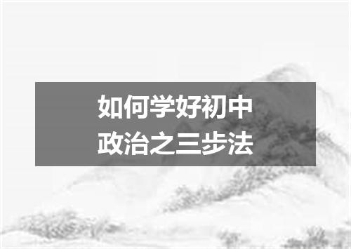 如何学好初中政治之三步法