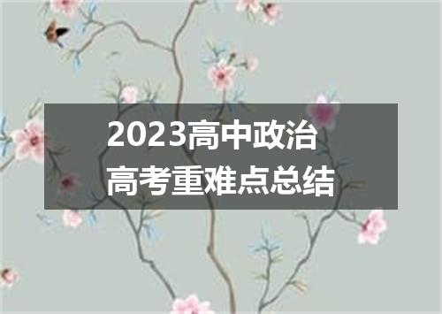 2023高中政治高考重难点总结