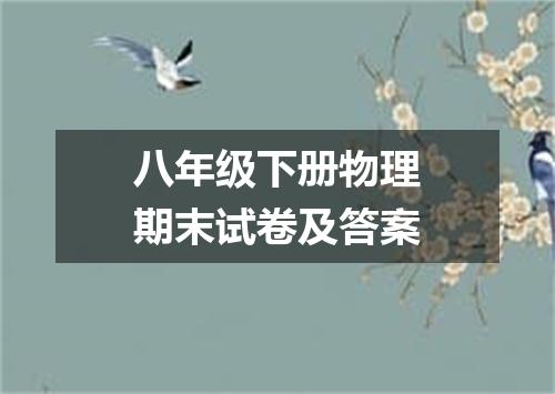 八年级下册物理期末试卷及答案