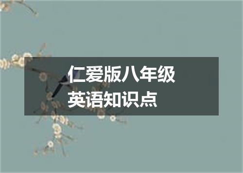仁爱版八年级英语知识点