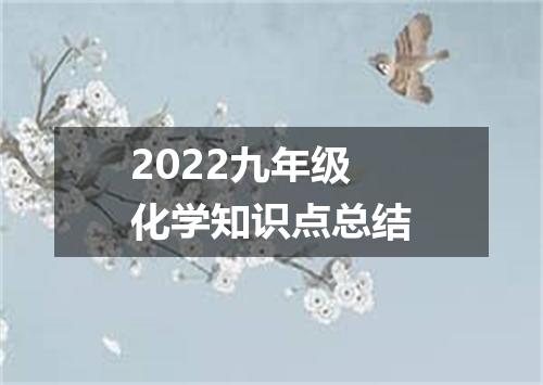 2022九年级化学知识点总结