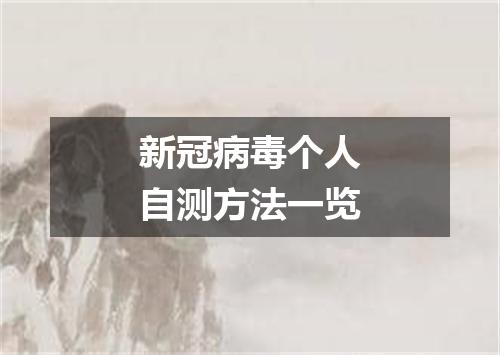 新冠病毒个人自测方法一览