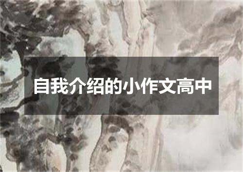 自我介绍的小作文高中