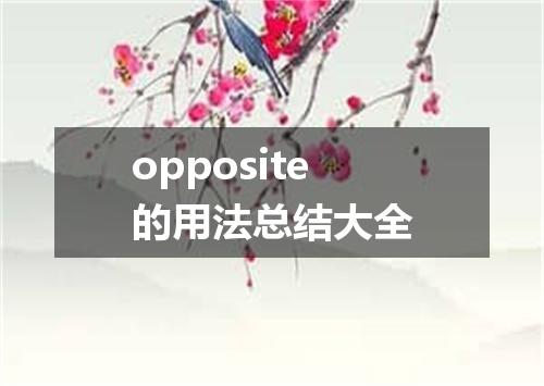 opposite的用法总结大全