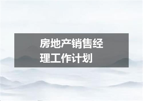 房地产销售经理工作计划