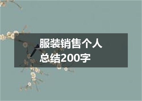 服装销售个人总结200字