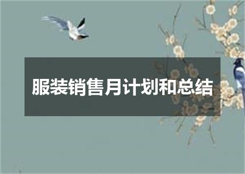 服装销售月计划和总结