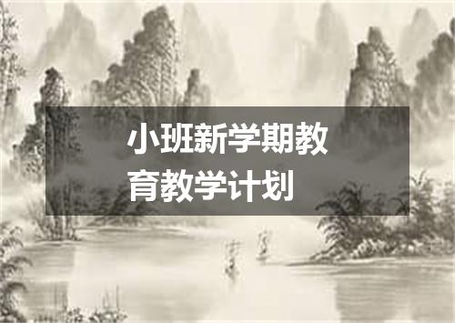 小班新学期教育教学计划