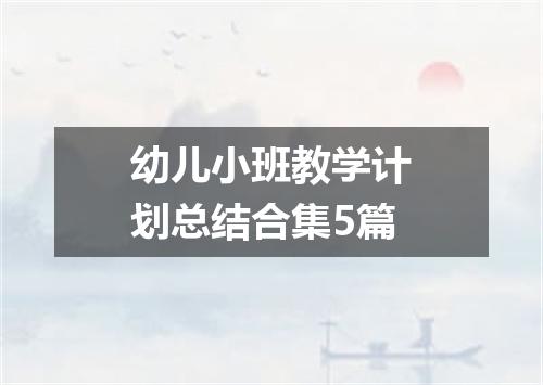 幼儿小班教学计划总结合集5篇
